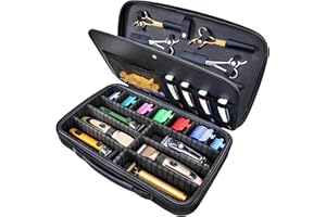 Yueieoun Barber Clippers Case for Travel, 17-inch X-Large Hair Cutting Supplies Bag for Groomer, Trimmer Razor Storage Case for Men, Pet Grooming Kits Organizer for Ufree/for Wahl/for Andis - Black