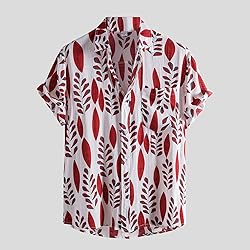 Mens Shirt Mens Hawaiian Shirts Button Down Short