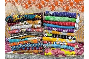 Boho Sanskriti Vintage Bedspreads,Throws,Ralli, Lot Kantha Reversible Bedcover Bedspread Throw Cotton Blanket Gudari Kantha Quilt (Pack of 1)