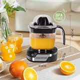 Aigostar 1.2L Orange Juicer with LED Lamp Two Cones Two Way Rotation Black view 9