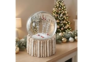 MINGFUXIN Christmas Snow Globes for Girls, 100MM Cardinal Snow Globes for Kids, Animal Red Bird Snowglobe for Adults Men Birthday Gifts for Halloween Fall Christmas Decorations NO Music