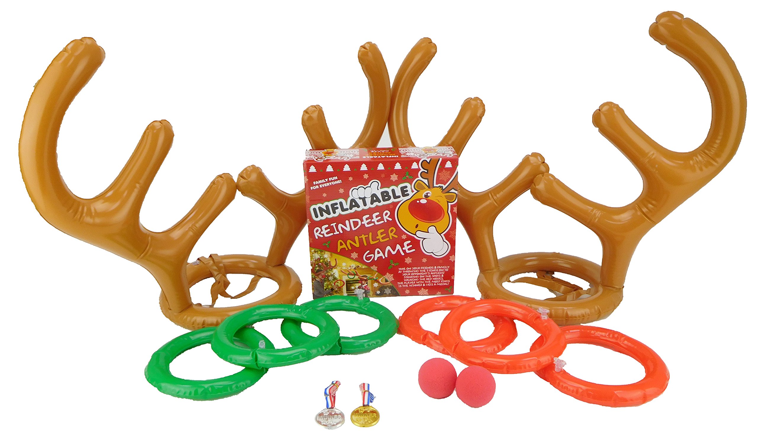 Toyland® Inflatable Reindeer Hat Ring Toss Antler Game - Christmas Family Games - Christmas Party Game