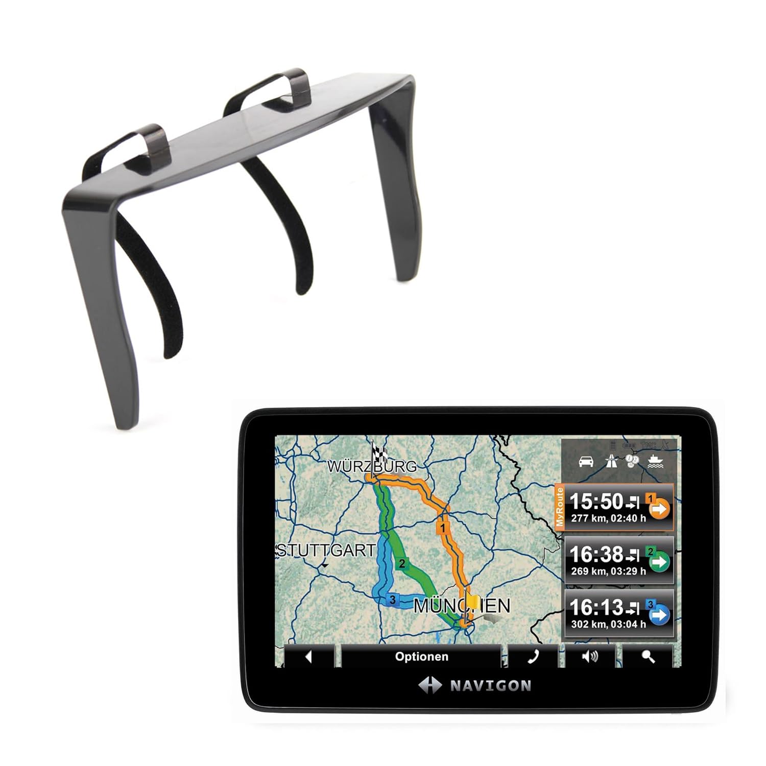 DURAGADGET GPS Sun Shade for Navigon 7310, 6350 Live, 6310