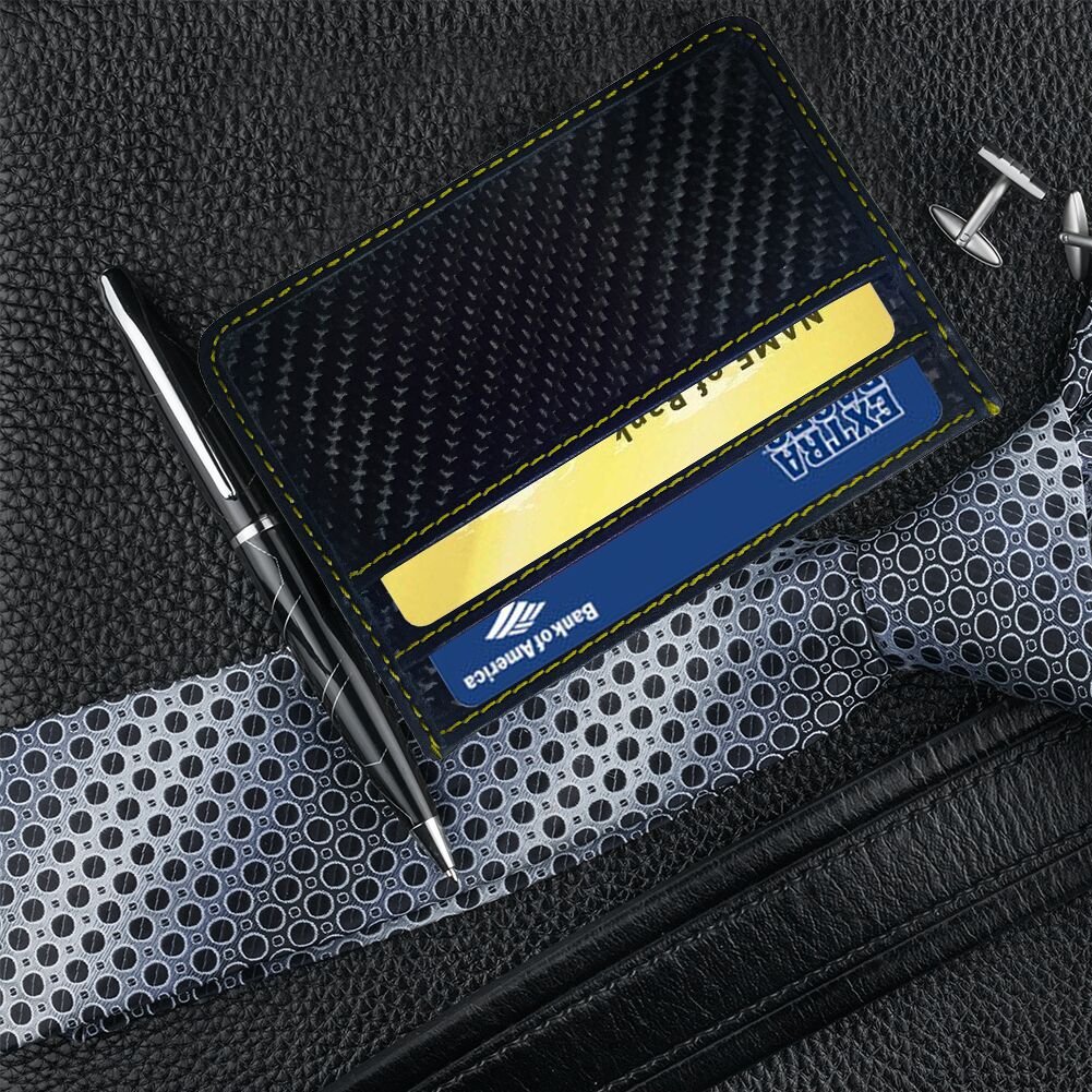 RFID Blocking MGCFTan Money Clip Glossy Carbon Fiber wallet Credit Card Business Card Holder 3K twill Gold