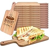 15 Pack Oak Wood Cutting Board Bulk Wooden Serving Tray Kitchen Chopping Boards with Handle for Charcuterie Housewarming Gift (13.8 x 7 Inch)