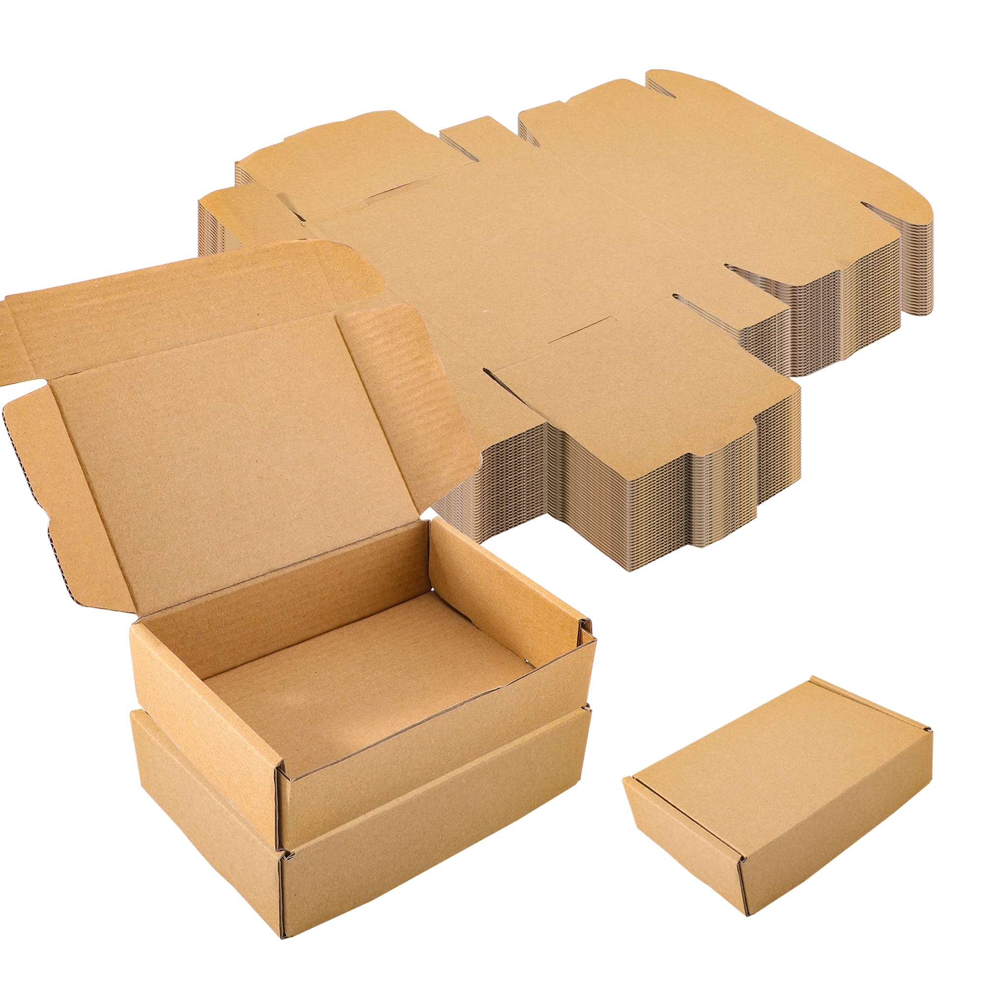 YKUKIZEE 30 Pack Small Corrugated Cardboard Shipping Boxes, 14x10x4 cm Parcel Boxes Small Brown Packaging Mailing Boxes for Business Posting Storing Gift
