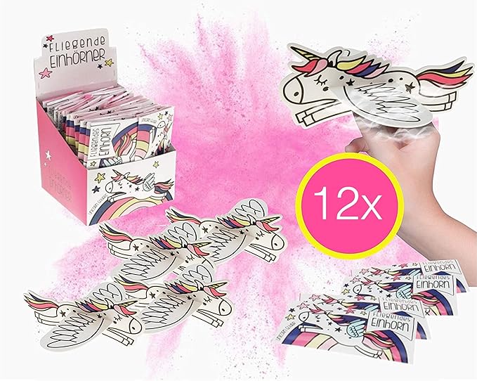 TK Gruppe Timo Klingler 6X Styroporflieger Einhorn Gleitflugzeug Flugzeuge Styropor Kinder Kindergeburtstag Wurfgleiter Mitgebsel Mitbringsel Pinata Füllung Jungen & Mädchen Gastgeschenke