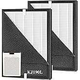 2 Pack KJ190L Replacement Filter,Only Compatible with MOOKA KJ190L Air Purifier for Home Large Room,Washable HEPA filter for living rooms, bedrooms and Pet-raising family