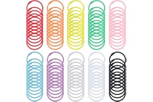 Koogel 100PCS Metal Binder Rings, Loose Leaf Binder Ring for Index Cards, 1.2inch Metal Keychains Book Rings Open Card Ring Key Chains for Office Back to School Home, 10 Colors
