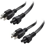 Cable Matters 2-Pack 16 AWG Heavy-Duty Laptop Power Cord in 6 Feet (NEMA 5 - 15P to IEC C5)