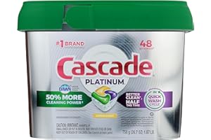 Cascade Platinum ActionPacs Lemon Scent Dishwasher Detergent, 48 Count (Pack of 2)