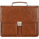 Jack&Chris Mens New PU Leather Attache Briefcase Traditional Messenger Lawyer Bag, MBYX015