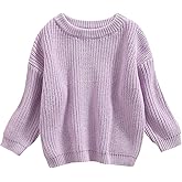 Yoawdats Toddler Baby Girl Boy Long Sleeve Knit Sweater Cute Round Neck Pullover Fall Winter Warm Tops Clothes