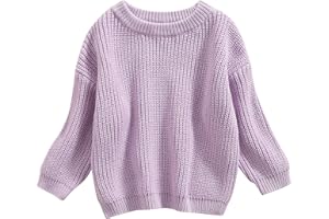 Qmlyev Newborn Toddler Baby Girl Boy Knit Sweater Round Neck Sweatshirt Long Sleeve Tops Pullover Fall Winter Clothes