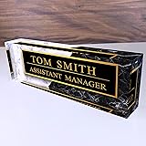 Artblox Office Desk Name Plate Personalized | Black