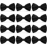 AVANTMEN Men's Bowties Formal Satin Solid - 6/12 Pack Bow Ties Pre-tied Adjustable Ties for Men Many Colors Option in bulk