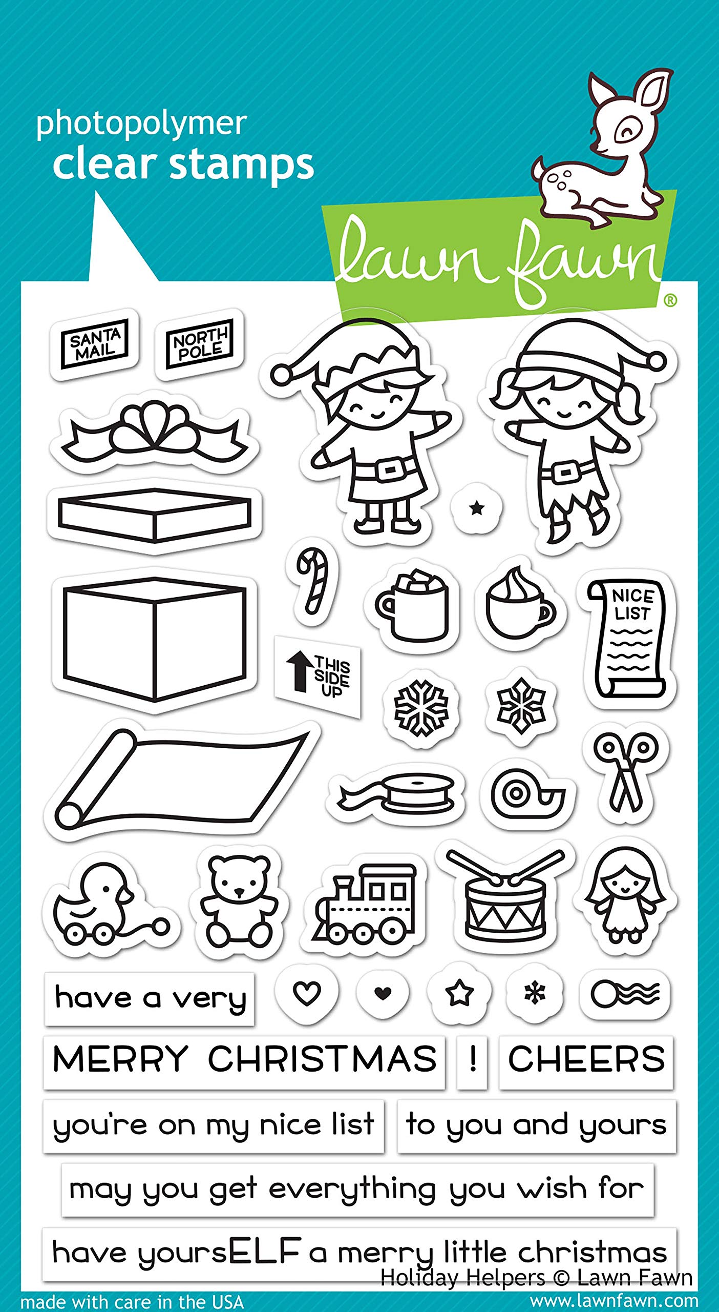 Lawn Fawn Holiday Helpers Clear Stamp Set (Lf1767)