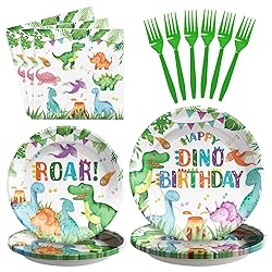 Grencian 96 Pcs Dinosaur Birthday Party Supplies