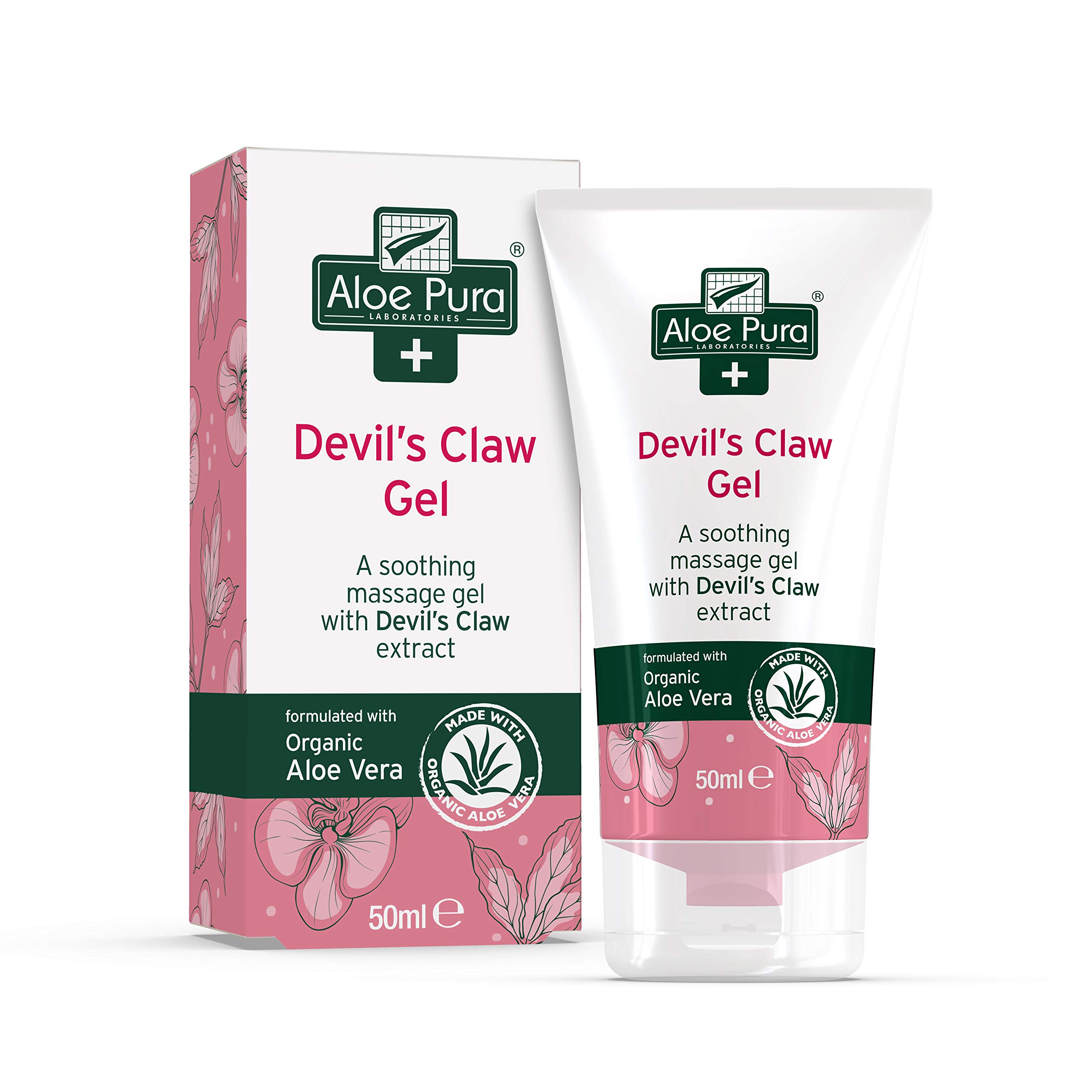 Aloe Pura Devil's Claw Gel with Organic Aloe Vera, Natural, Vegan, Cruelty Free, Paraben & SLS Free, Soothing, 50ml