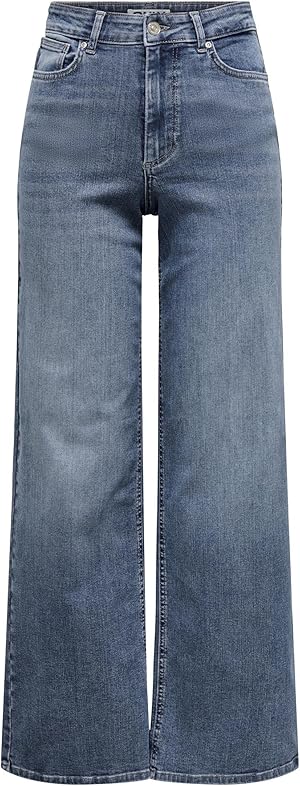 ONLY Female Jeans mit weitem Bein ONLMADISON Hohe Taille Weiter Beinschnitt Jeans