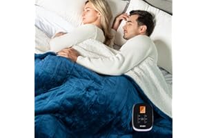 WOOMER Heated Blanket, Full Size 77"x 84" Soft Flannel Fast Heating Blanket with Multi-Color Option, 10 Heating Levels & 0.5-12H Auto Off, Over-Heat Protection