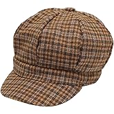 ZLYC Womens Classic Newsboy Caps Visor 8 Panel Gatsby Cabbie Hat