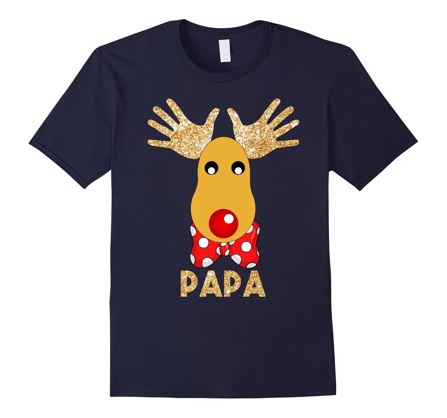 Mens Papa Reindeer Rudolph DIY Funny Christmas T-Shirt Papa Chris-Rose