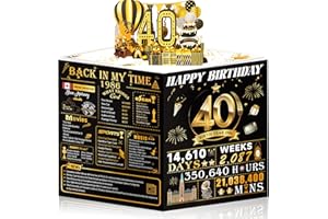 OLOSONG 40th Birthday Cards for Women Men, 3D Pop Up 40th Birthday Decorations for Mom Dad, Funny 40 Year Old Birthday Gifts 