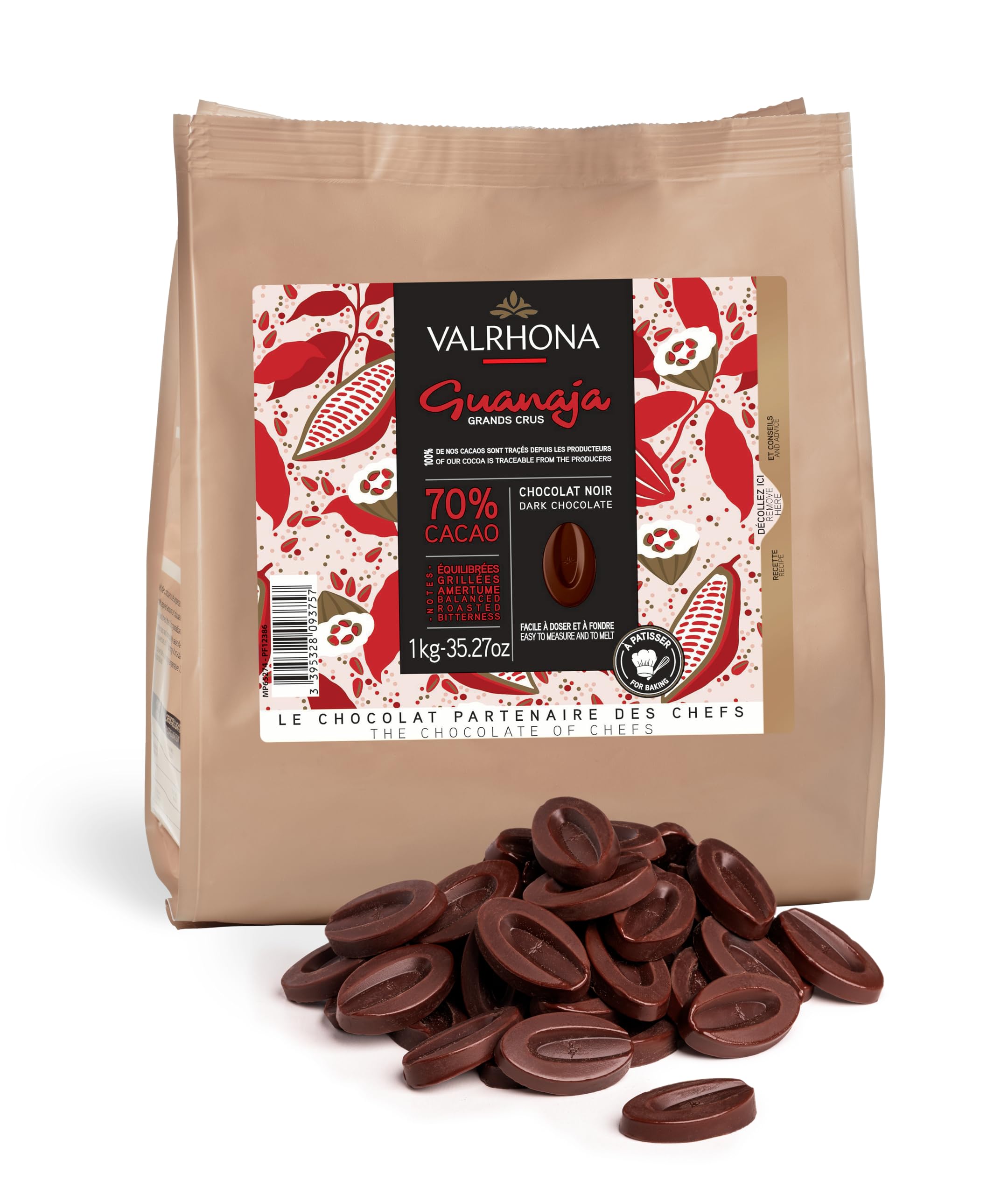 Valrhona Premium French Baking Dark Chocolate Discs