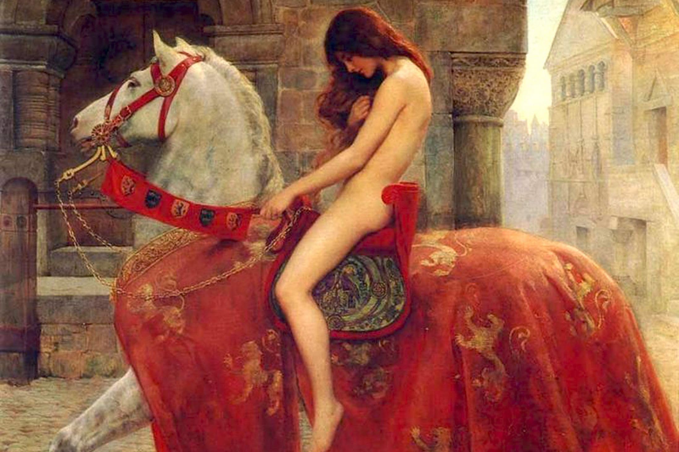 sweet home Lady Godiva,The Woman on Horseback,14ct Counted Cross Stitch kit Embroidery Kits, 400287stitch,82x58 cm Egyptian Cotton Counted Cross Stitch Kits