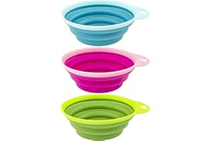 SOUTHERN HOMEWARES Collapsible Silicone Pet Bowl Travel Set – 3-Piece Portable Food and Water Bowls for Dogs and Cats, Ideal for Home, Camping, and Travel