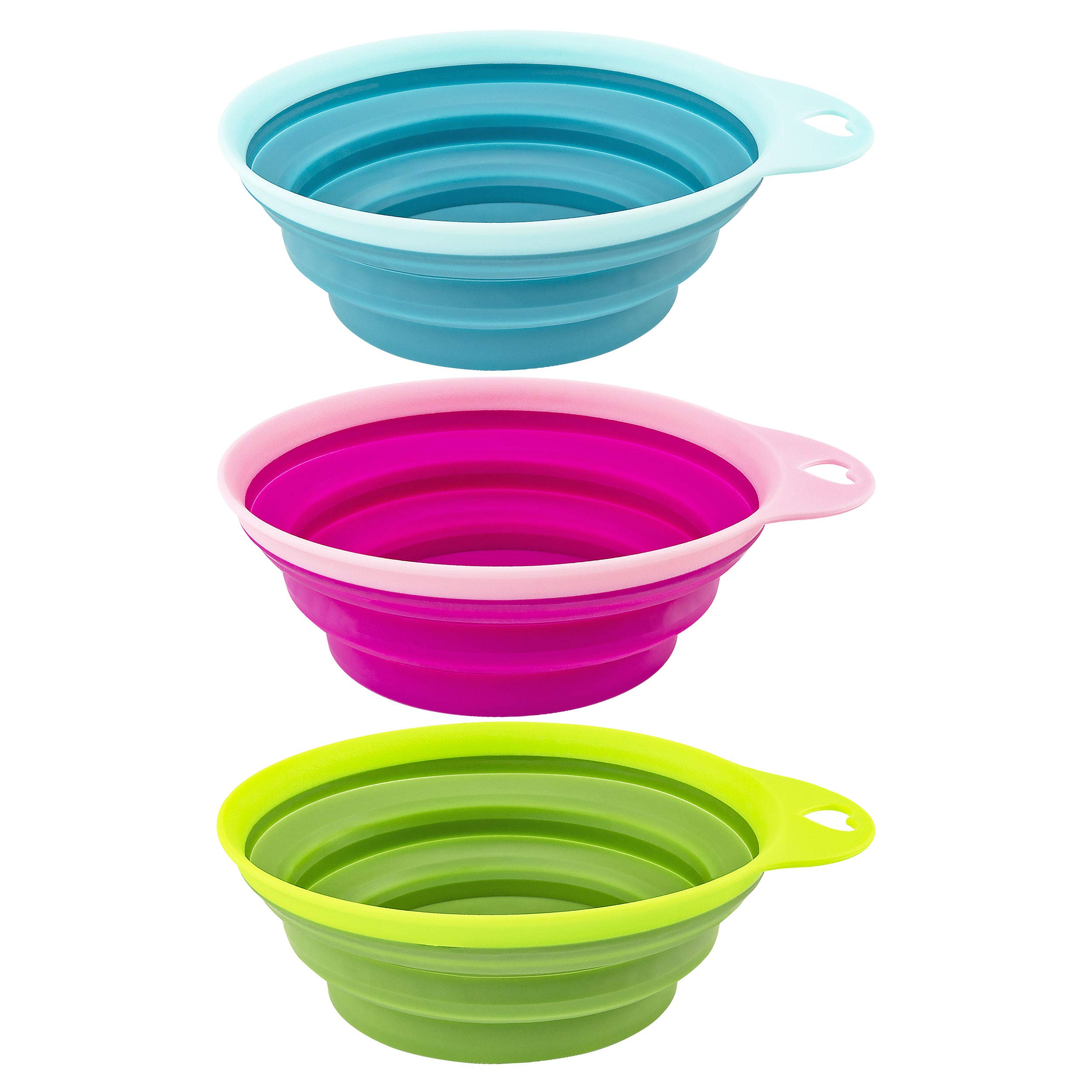Southern Homewares Collapsible Silicone Pet Bowl Travel Set 3Piece for Home Pets Water Feed Dorms Camping