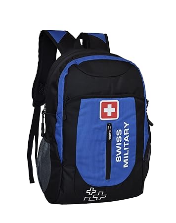Swiss Military Polyester Blue & Black Laptop Backpack LBP39