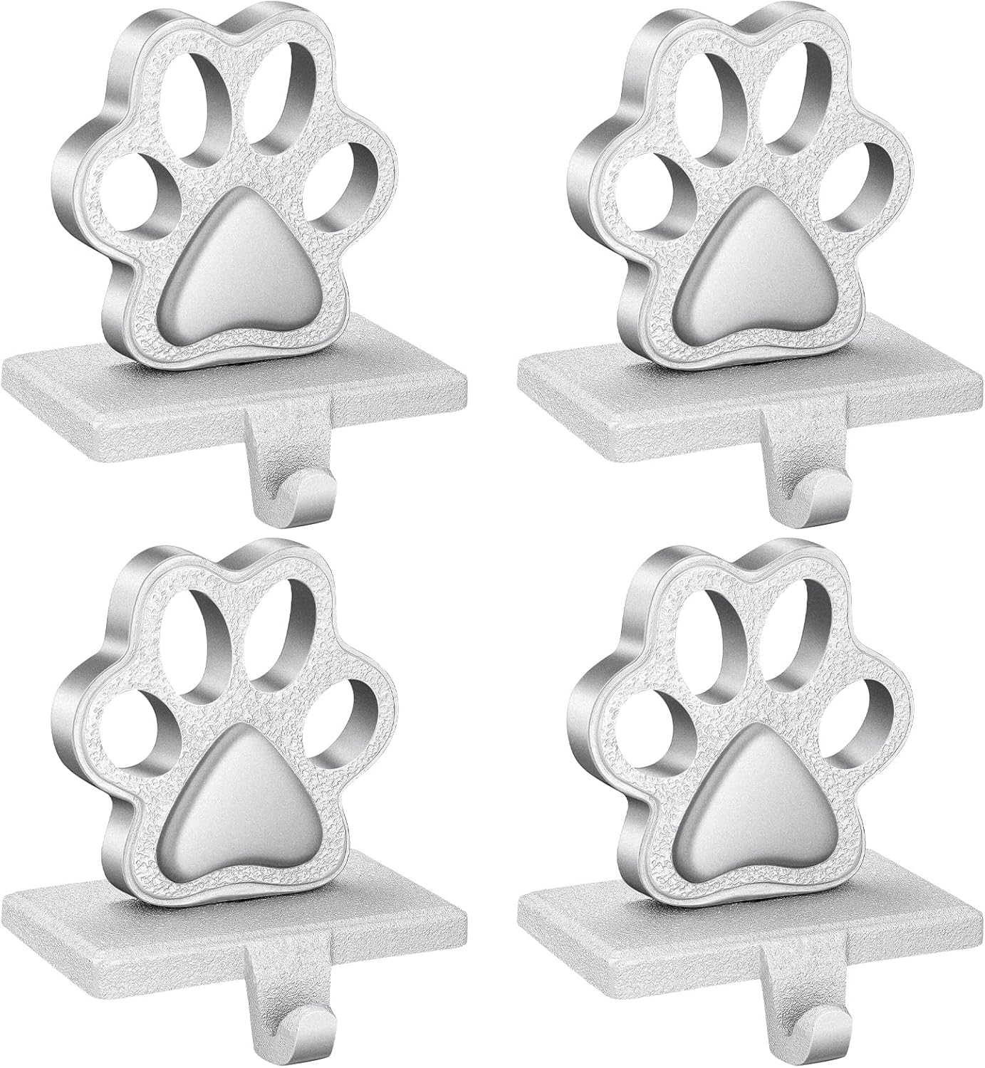 Ornament Hooks - Amyhill Set of 4 Christmas Stocking Holder Paw Stocking Hanger Xmas Stocking Holder Hooks for Mantle Mantel Fireplace Christmas Decorations Holiday Supplies