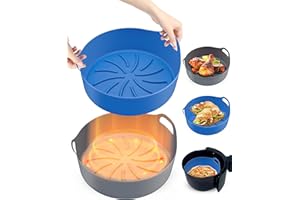2 Pack Air Fryer Liners, Silicone Air Fryer Silicone Pot Reusable Air Fryer Accessories Food Safe Insert Tray, Replacement fo