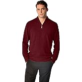 Cashmere Boutique 100% Pure Cashmere Half Zip Sweater for Men –Pullover, Long Sleeve, Soft and Warm Quarter Zip Sweater
