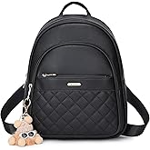 BAGOK Mini Leather Backpack Purse for Women, Small Backpack Purse with Cartoon Charm, Cute Fashion Bag for Girls & Teens