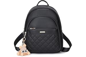 BAGOK Mini Leather Backpack Purse for Women, Small Backpack Purse with Cartoon Charm, Cute Fashion Bag for Girls & Teens