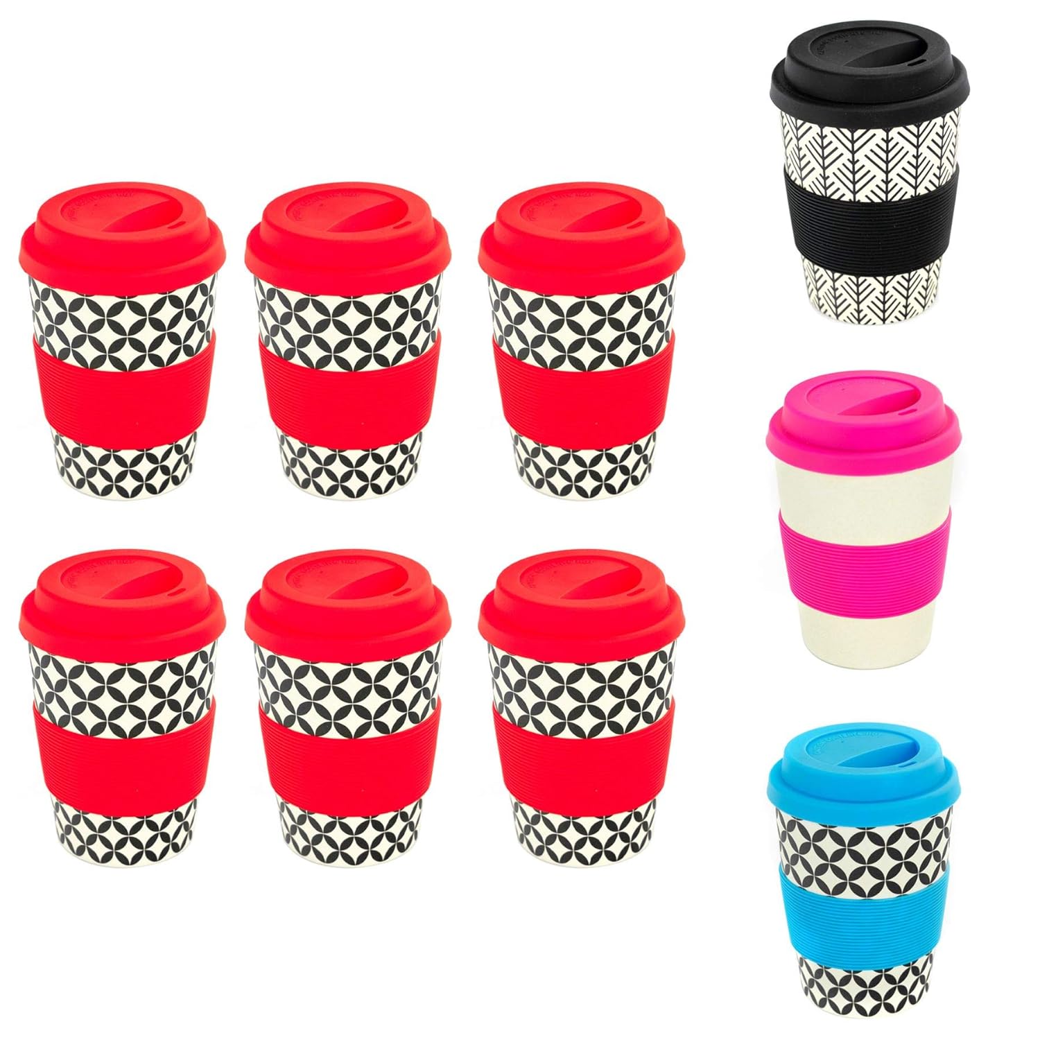 Rink Drink Reusable Coffee Cups Bamboo Fibre Travel Mugs with