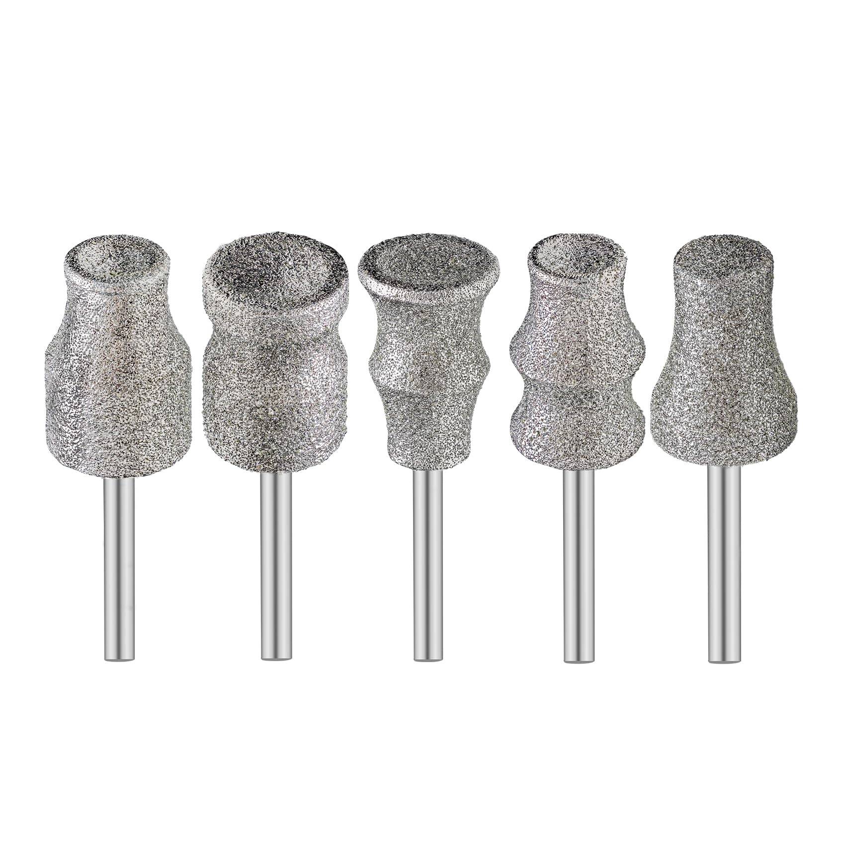 Diamond Dog Nail Grinder Bits - FOCSTOL Diamond Rotory Bit for Dogs Pets, 5pcs 3mm Rotary Nail Grinder Bits for Animals Nail Care (Type A+B+C+D+E)