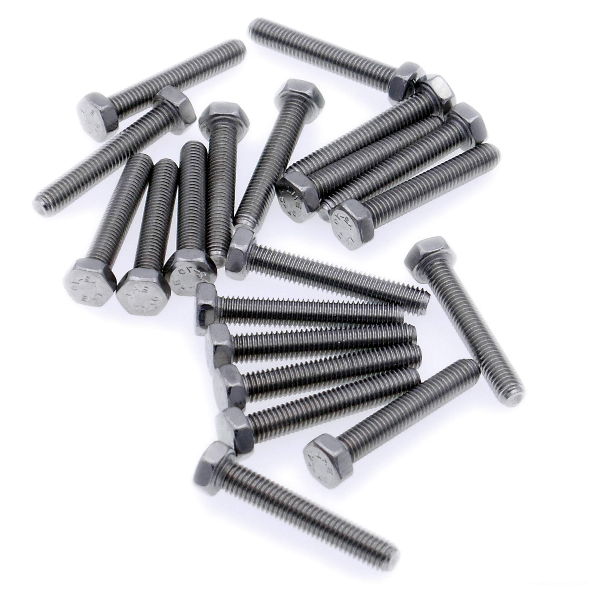 M2 (2mm x 8mm) Hex Bolt (Fully Threaded Setscrew) - Stainless Steel (A2) (Pack of 20)