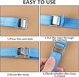 ASelected 4 Pcs Ratchet Tie Down Straps 4 m x 25 mm Blue view 3