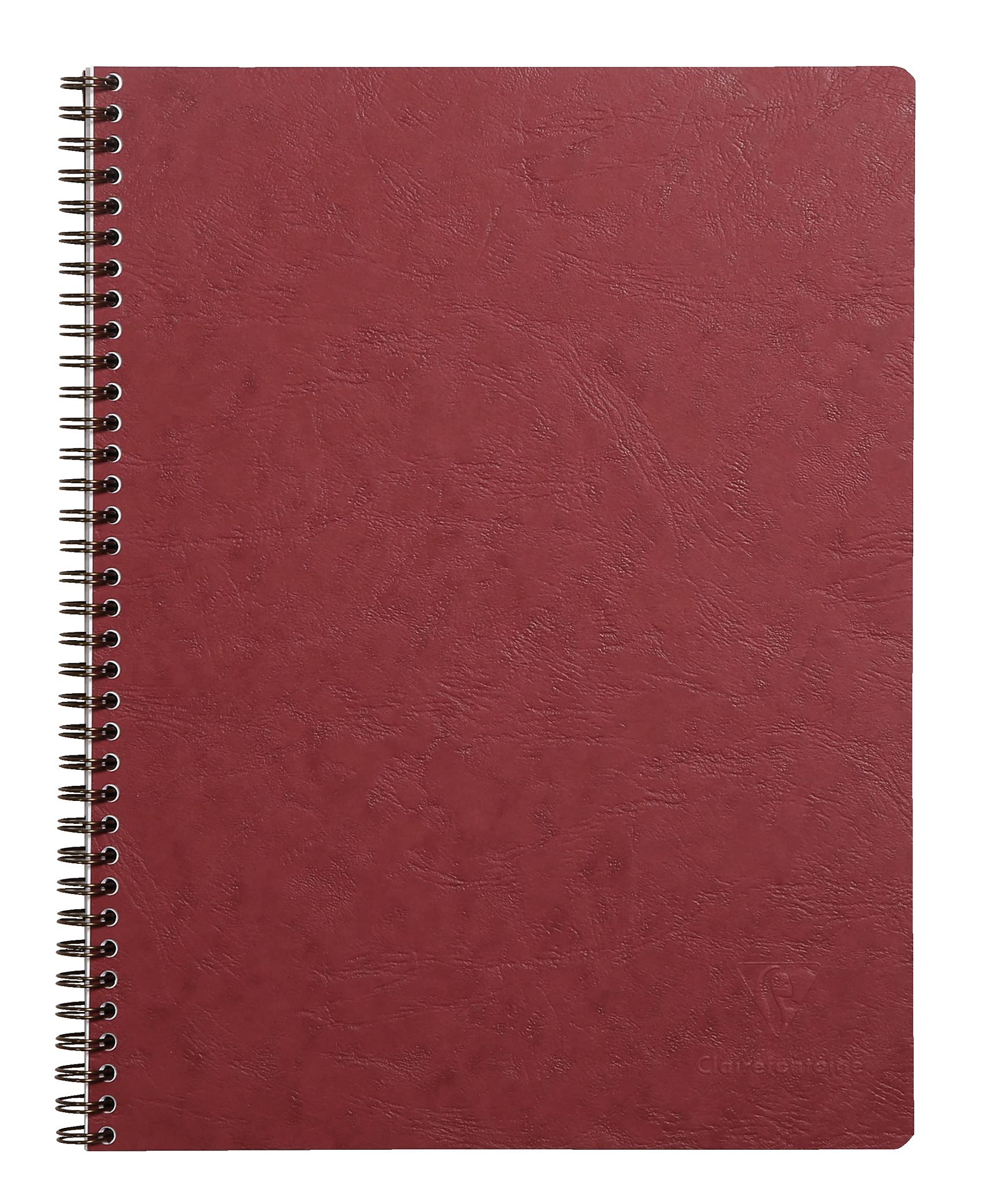 Clairefontaine 782562C Collection Age bag A Red Spiral Notebook - A4+ 22.5 x 29.7 cm - 160 Lined Detachable Pages - 90 g White Paper - Glossy Leather Grain Card Cover