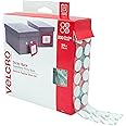 VELCRO Brand Dots with Adhesive White | 200 Pk | 3/4" Circles | Sticky Back Round Hook and Loop Closures for Organizing, Arts