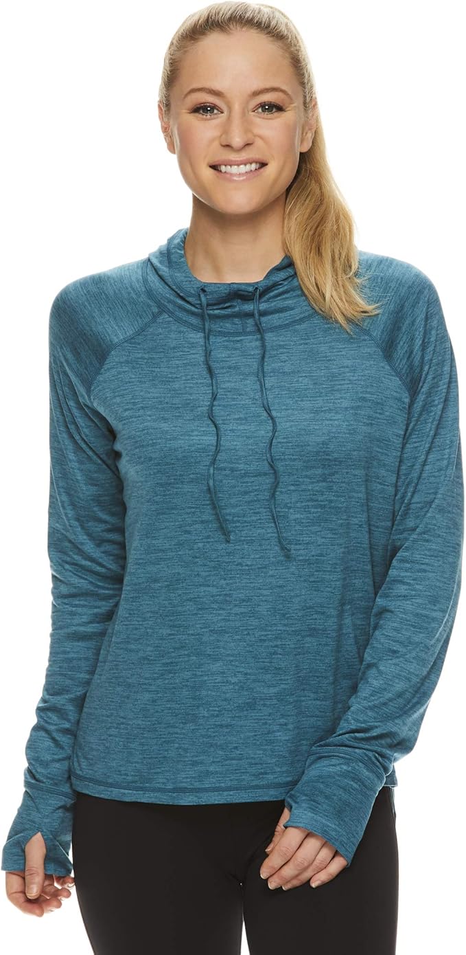 Gaiam Women's Pullover Hoodie Yoga Sweatshirt Lightweight