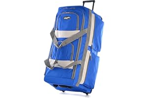 Olympia U.S.A. 22 inch Carry On 8 Pockets Wheeled Rolling Duffel Bag Water Resistant Luggage Lightweight Travel Suitcase with Retractable Handle