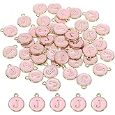 MECCANIXITY Alphabet Letter Charm Double Sided Alphabet Pendant, for Necklace Bracelet Earring