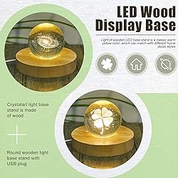 Honoson 8 Pcs Wooden LED Display Base Lighted Base
