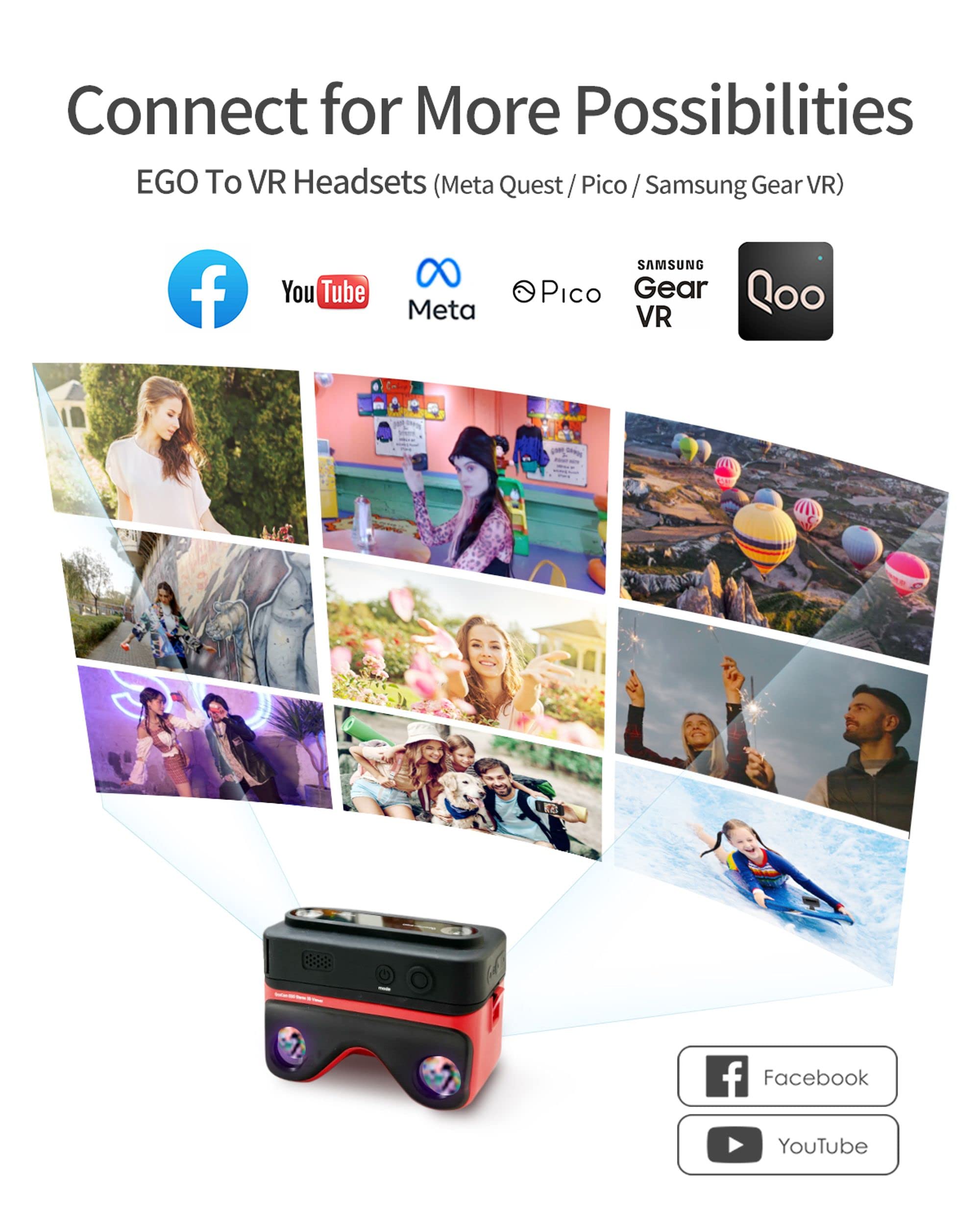 KanDao 3D Kamera, 3D Foto&Video Sofortbildkamera, Stereoskopische Kamera, 2.54" Touchscreen, Verwacklungsschutz Bildstabilisierung, QooCam EGO, Schwarz. 6