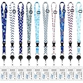 Hotop 10 Sets Cruise Lanyards Retractable Carnival Adjustable Lanyard with ID Holder Badge Clip for Cruise Ship Cards(Bright Style)